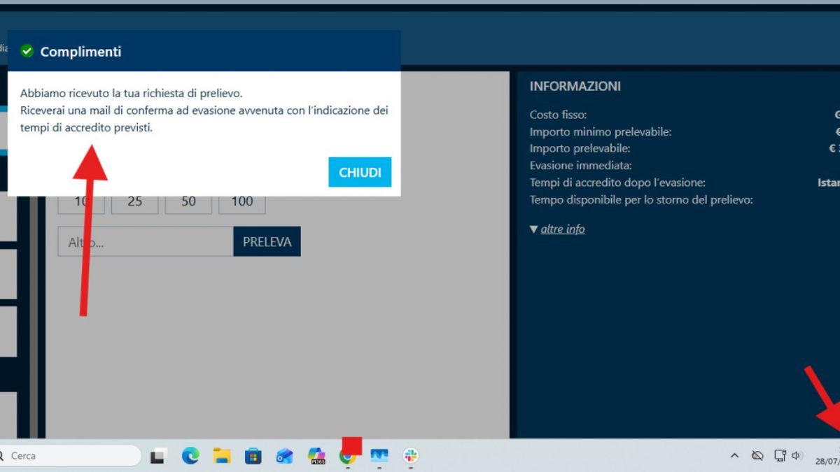 Abbiamo effettuato la richiesta